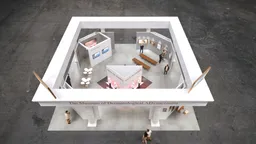 50x50 Island booth design by Reaction Space